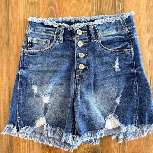 KanCan Pants - Kancan button fly frayed waist denim shorts